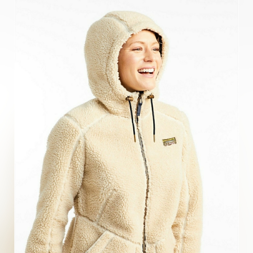 ⚘AvaiLable⚘inQuire⚘*NWT*L.L. Bean Mountain Pile Fleece Jacket Longline Boho XS L - Picture 5 of 10